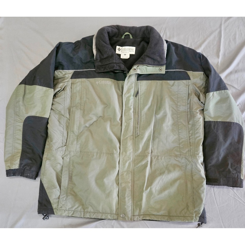 Columbia Jacket Mens XXL Green Black Insulated Fleece Lined Winter XM 5537